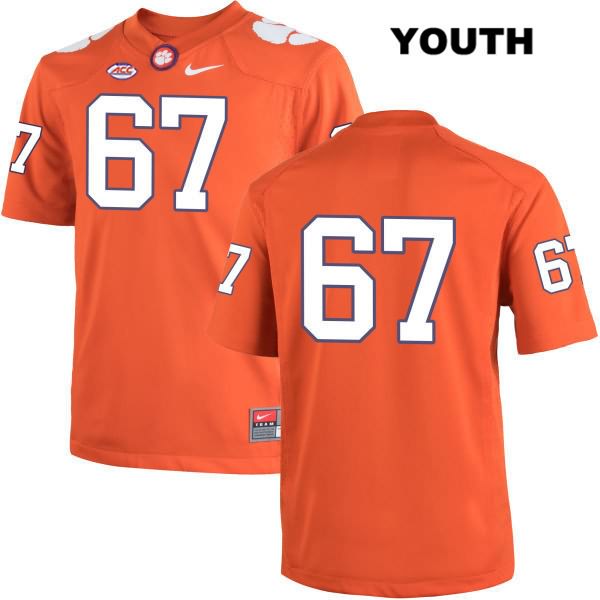 Youth Clemson Tigers #67 Albert Huggins Stitched Orange Authentic Nike No Name NCAA College Football Jersey RCW2646EQ